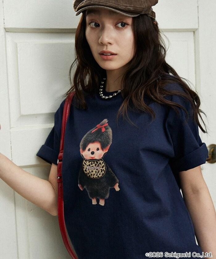 モンチッチ（蒙奇奇） 異材質拼接T恤