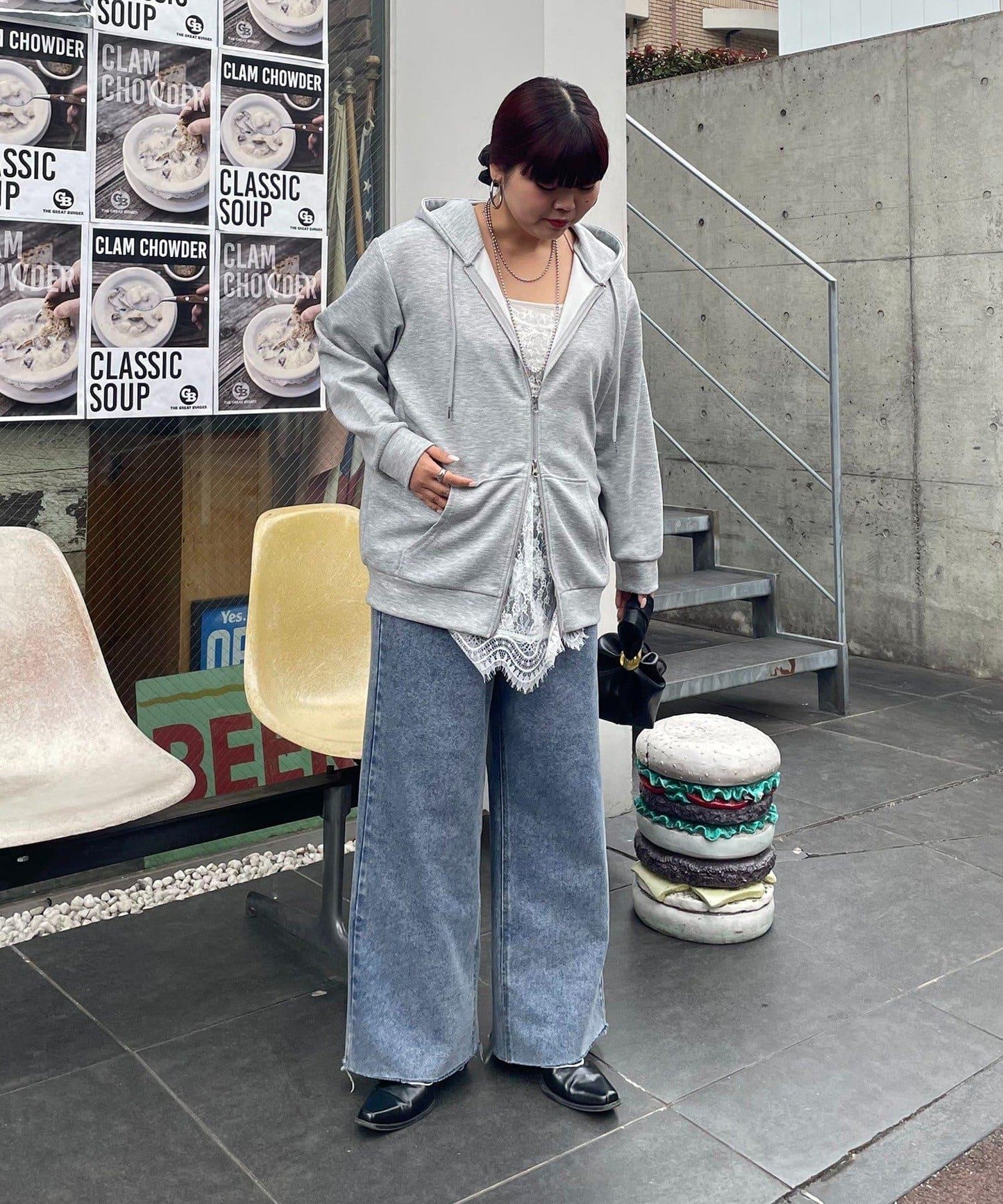 雙拉鍊連帽衛衣
