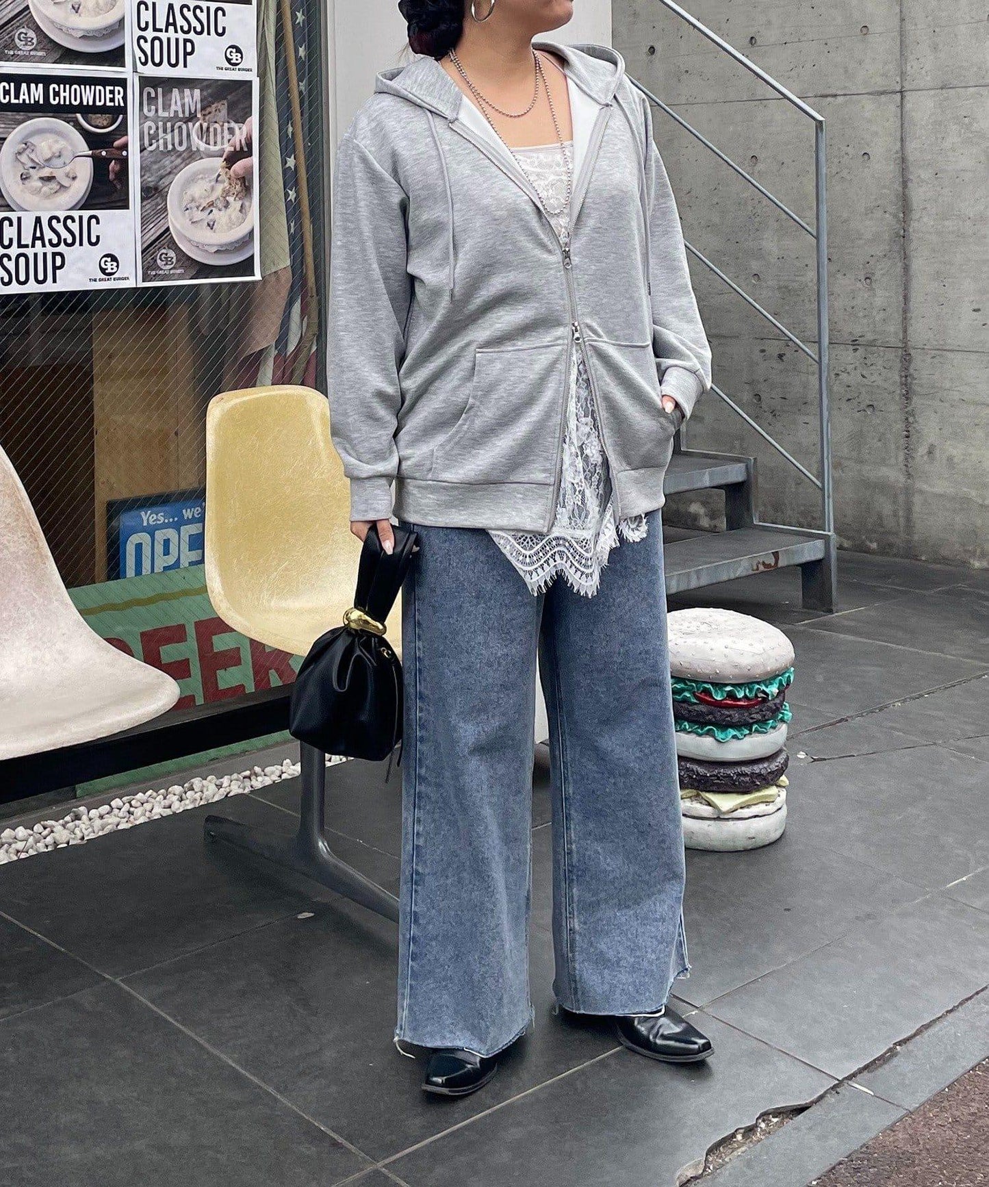 雙拉鍊連帽衛衣