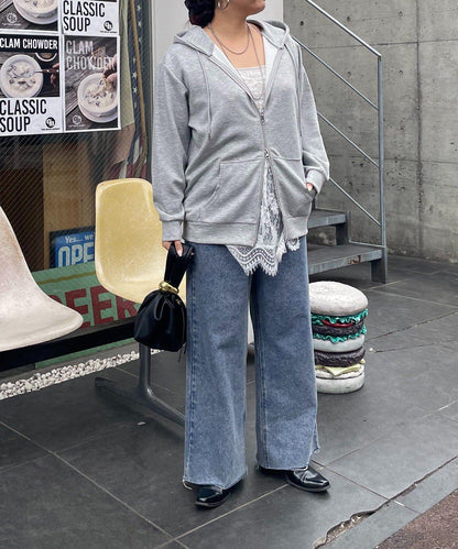雙拉鍊連帽衛衣
