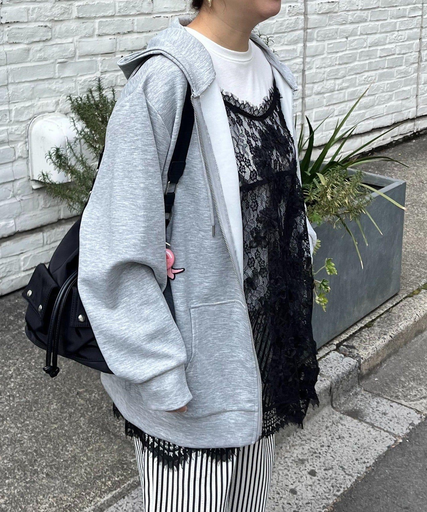 雙拉鍊連帽衛衣