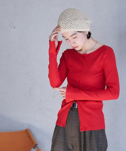 棉莫代爾羅紋針織開衫