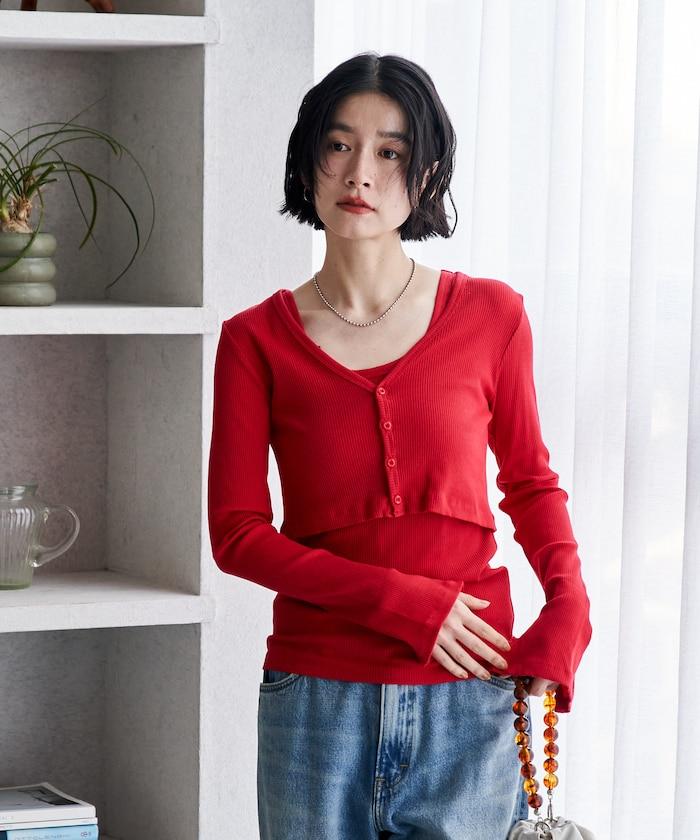吊帶套裝 短款 羅紋 棉莫代爾 針織開衫