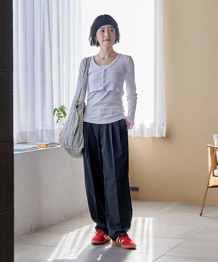 吊帶套裝 短款 羅紋 棉莫代爾 針織開衫