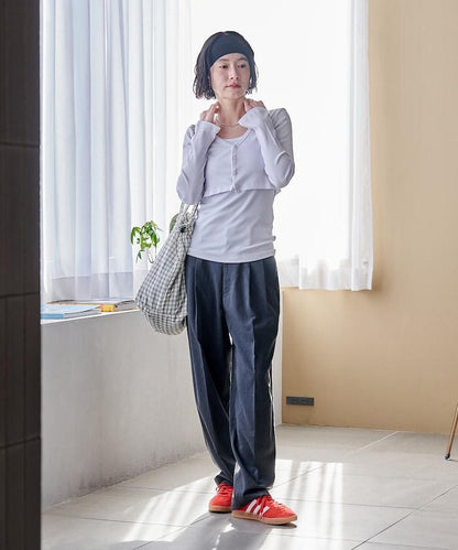 吊帶套裝 短款 羅紋 棉莫代爾 針織開衫