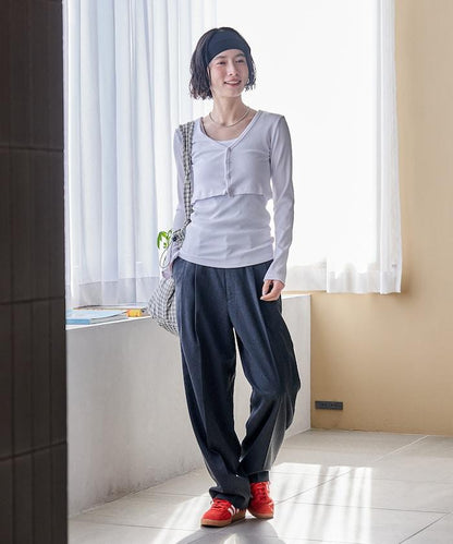 吊帶套裝 短款 羅紋 棉莫代爾 針織開衫