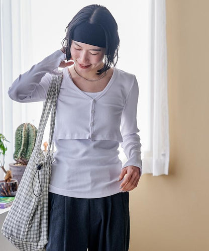 吊帶套裝 短款 羅紋 棉莫代爾 針織開衫