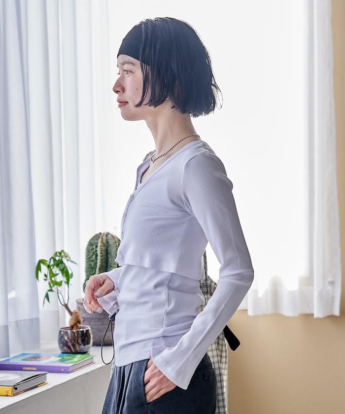 吊帶套裝 短款 羅紋 棉莫代爾 針織開衫