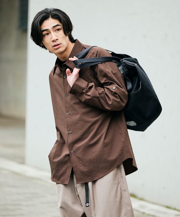 AiRide/エアライド 寬鬆版 2WAY 捲袖設計 泡泡紗 可收納 吸水速幹 防紫外線 襯衫