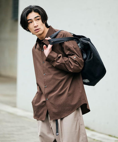 AiRide/エアライド 寬鬆版 2WAY 捲袖設計 泡泡紗 可收納 吸水速幹 防紫外線 襯衫