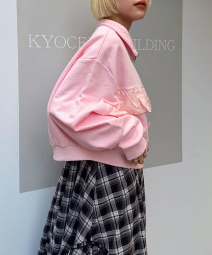w closet 半拉鍊荷葉邊衛衣