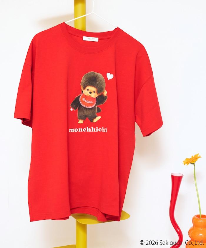 モンチッチ（蒙奇奇） 前後印花 心形刺繡 T恤