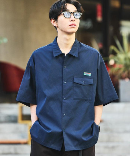 AiRide/エアライド 寬鬆版型 吸水速幹 UV防曬 短袖口袋襯衫