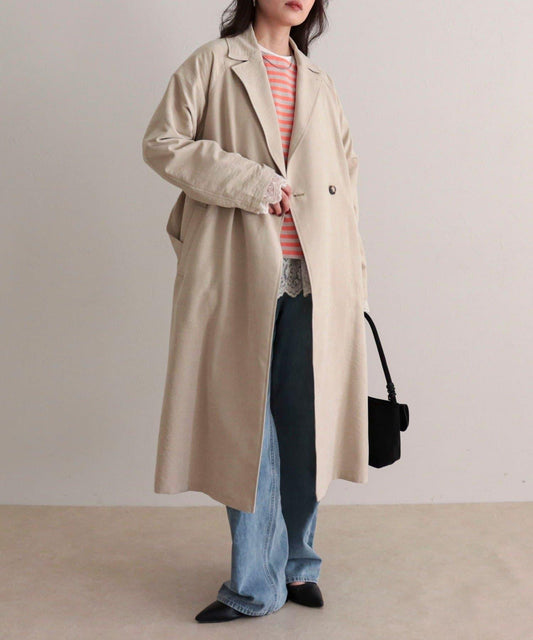 仿麂皮桃皮絨大衣