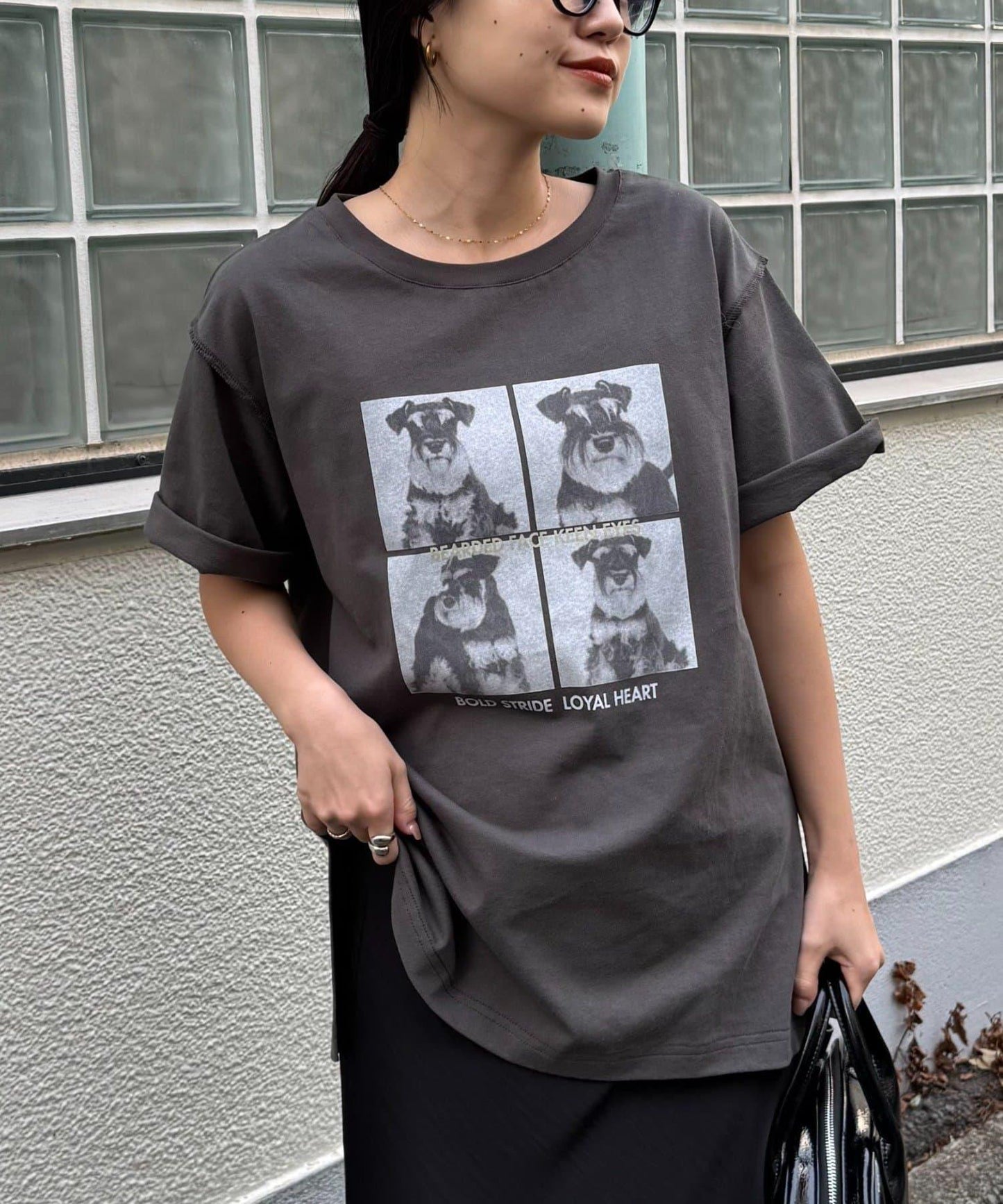 狗狗拼貼照片印花 短袖 Tee T恤