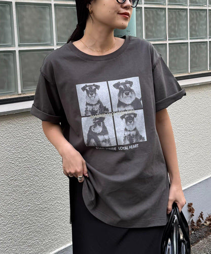 狗狗拼貼照片印花 短袖 Tee T恤