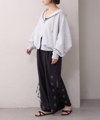 willow 波浪側邊刺繡 褲子