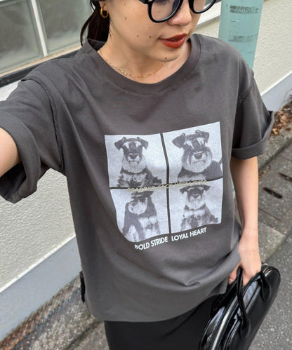 狗狗拼貼照片印花 短袖 Tee T恤