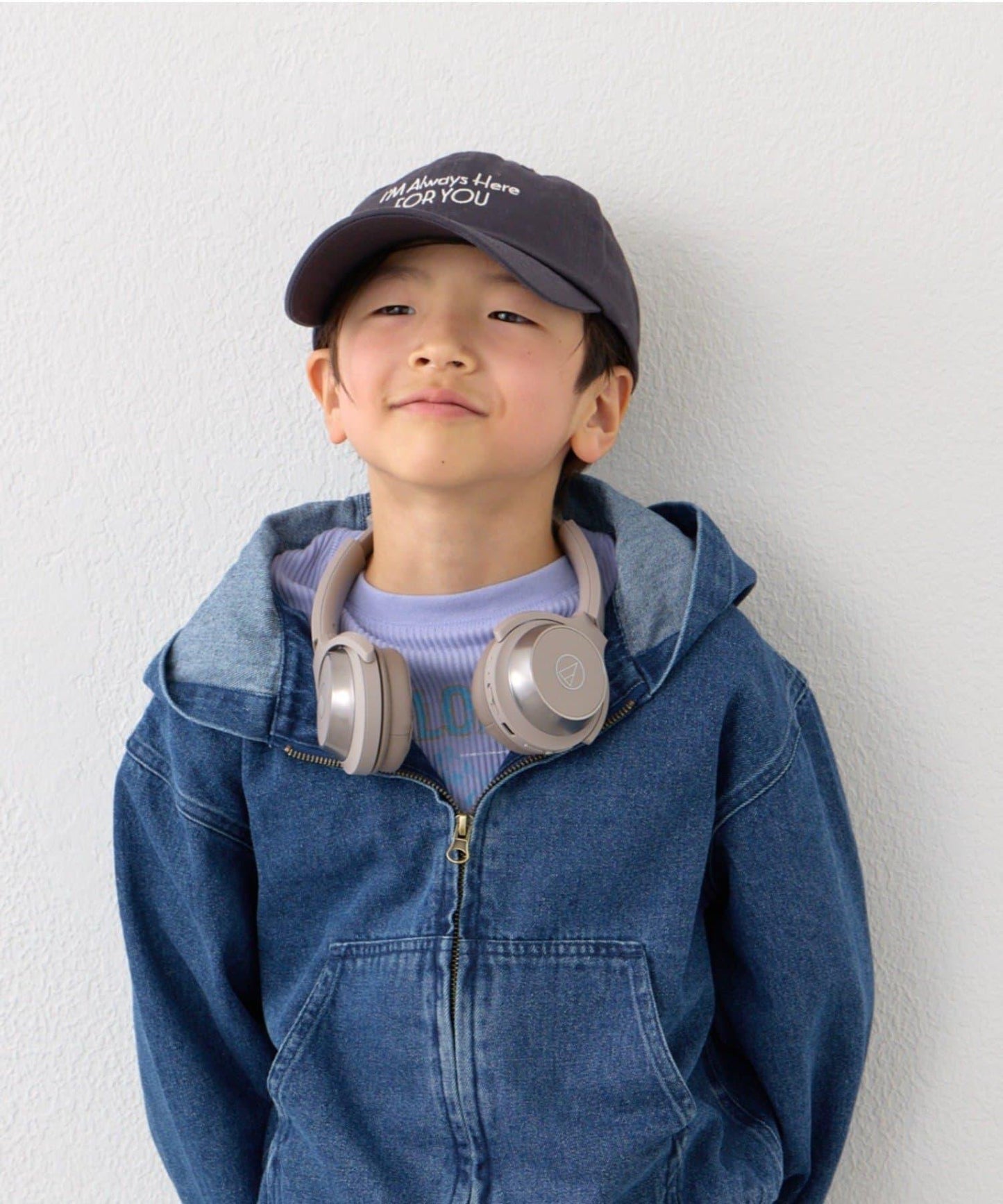KIDS 中性 防曬條紋圍巾拼接Logo刺繡棒球帽
