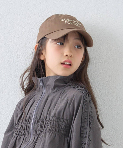 KIDS 中性 防曬條紋圍巾拼接Logo刺繡棒球帽