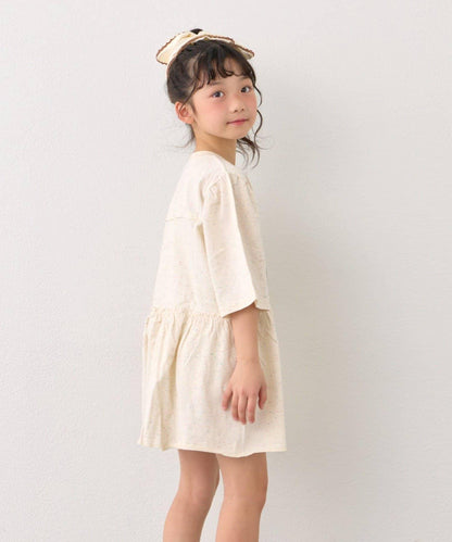 KIDS 厚印Logo 五分袖 罩衫連衣裙