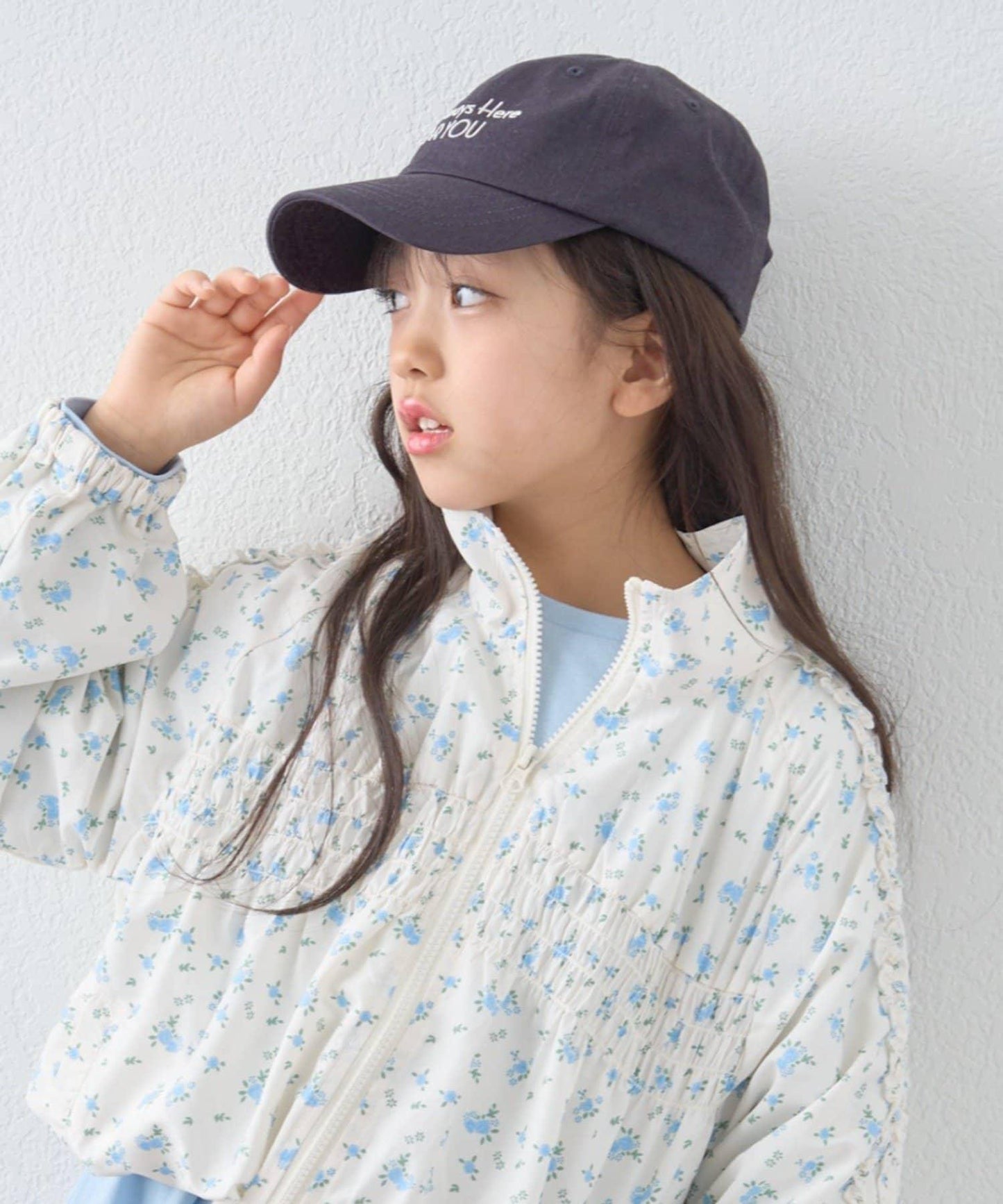 KIDS 中性 防曬條紋圍巾拼接Logo刺繡棒球帽