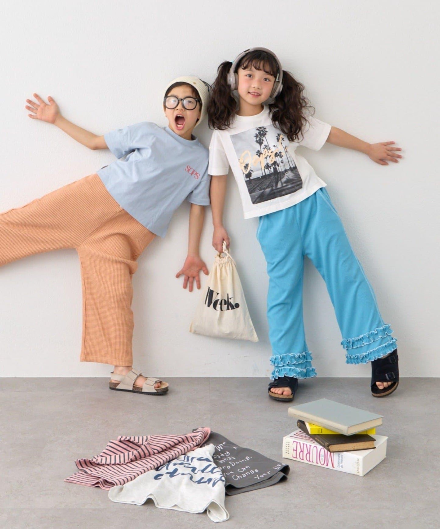 KIDS WEEKTEE 巾著袋 5件混合套裝 半袖T恤