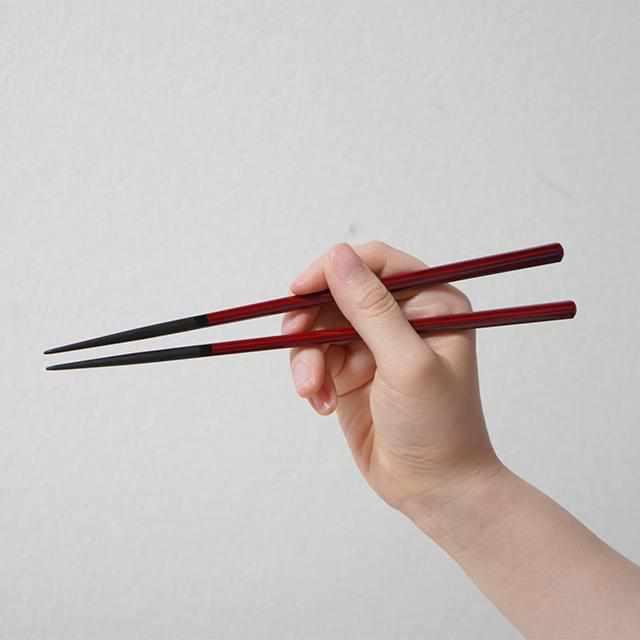 【箸】漆六角 21.5cm | 若狭塗 | 箸蔵まつかん