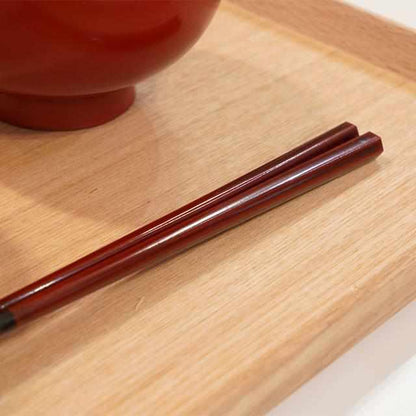 【箸】漆六角 21.5cm | 若狭塗 | 箸蔵まつかん