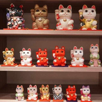 【招き猫】友禅 黒(特大) | 江戸木目込み | 柿沼人形