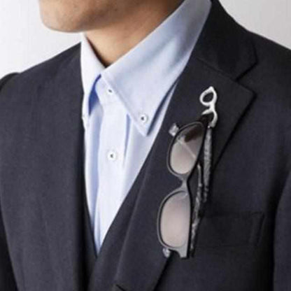 【ピンバッチ】ラペルピン・メガネホルダーになるピンバッチ megane pin (ブラック) | 鯖江の眼鏡 | 匠市