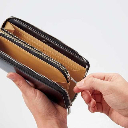 【長財布】スマートラウンドファスナー (群青) | 松阪牛革 | バンビ