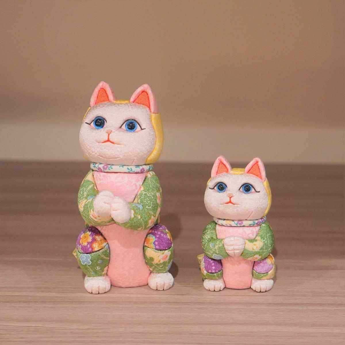 【招き猫 江戸木目込み】星に願いを ちりめん多色 日本製 柿沼人形 開運