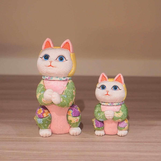【招き猫 江戸木目込み】星に願いを ちりめん多色 日本製 柿沼人形 開運