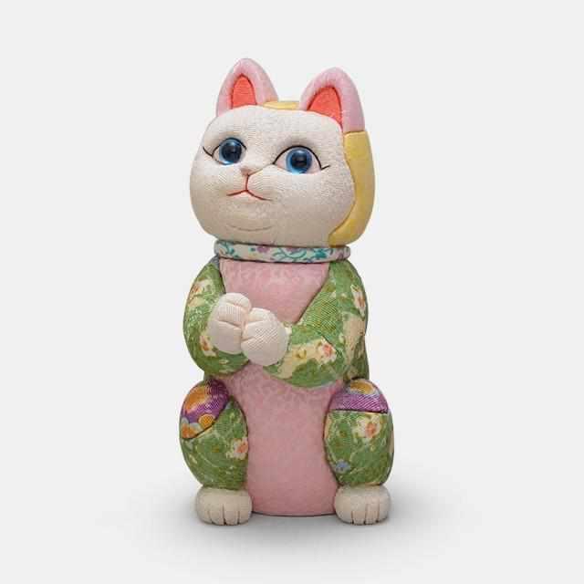 【招き猫 江戸木目込み】星に願いを ちりめん多色 日本製 柿沼人形 開運