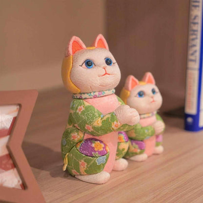 【招き猫 江戸木目込み】星に願いを ちりめん多色 日本製 柿沼人形 開運