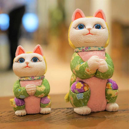 【招き猫 江戸木目込み】星に願いを ちりめん多色 日本製 柿沼人形 開運