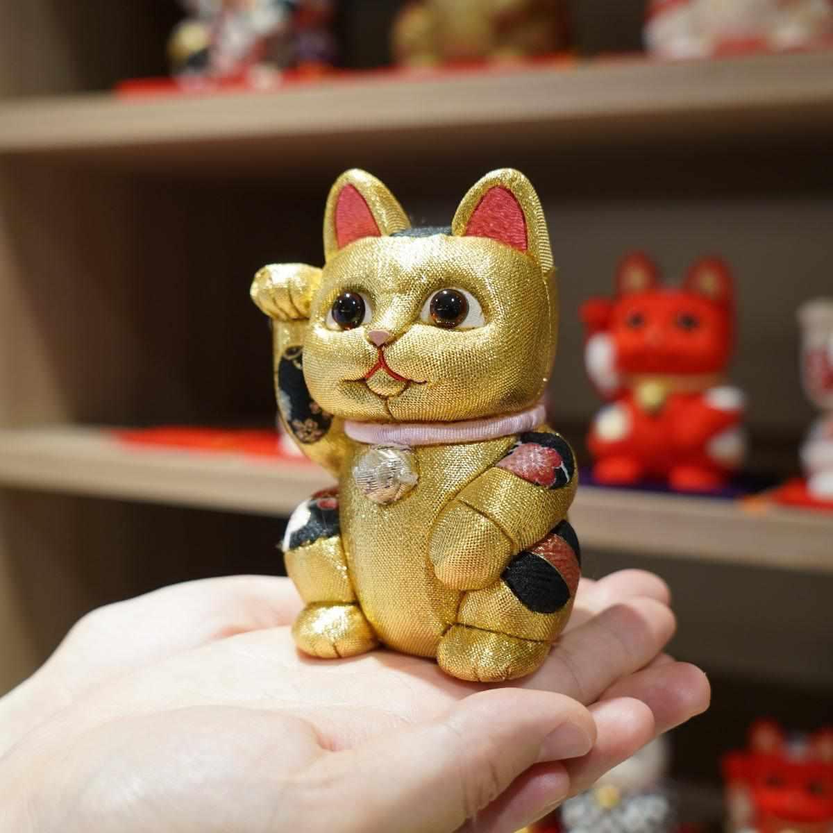 【招き猫 風水】金 金運 江戸木目込み 日本製 柿沼人形 開運