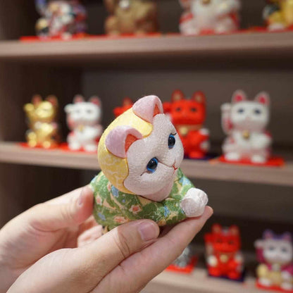 【招き猫 江戸木目込み】星に願いを ちりめん多色 日本製 柿沼人形 開運