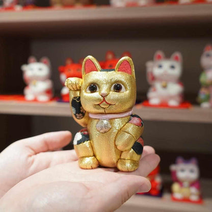 【招き猫 風水】金 金運 江戸木目込み 日本製 柿沼人形 開運