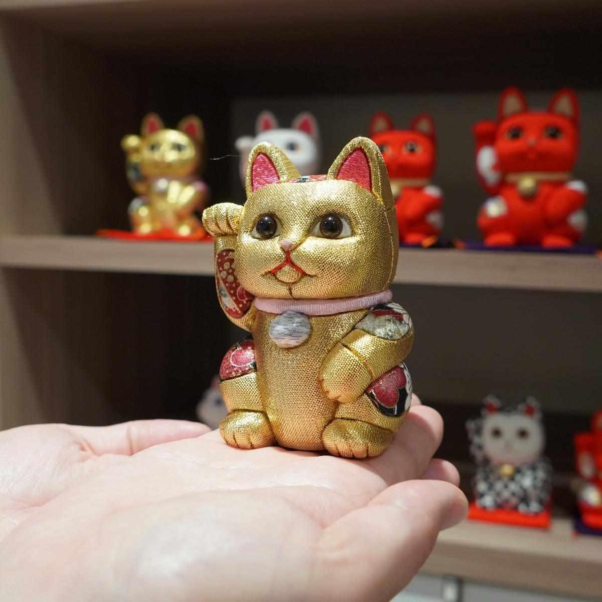 【招き猫 風水】金 金運 江戸木目込み 日本製 柿沼人形 開運