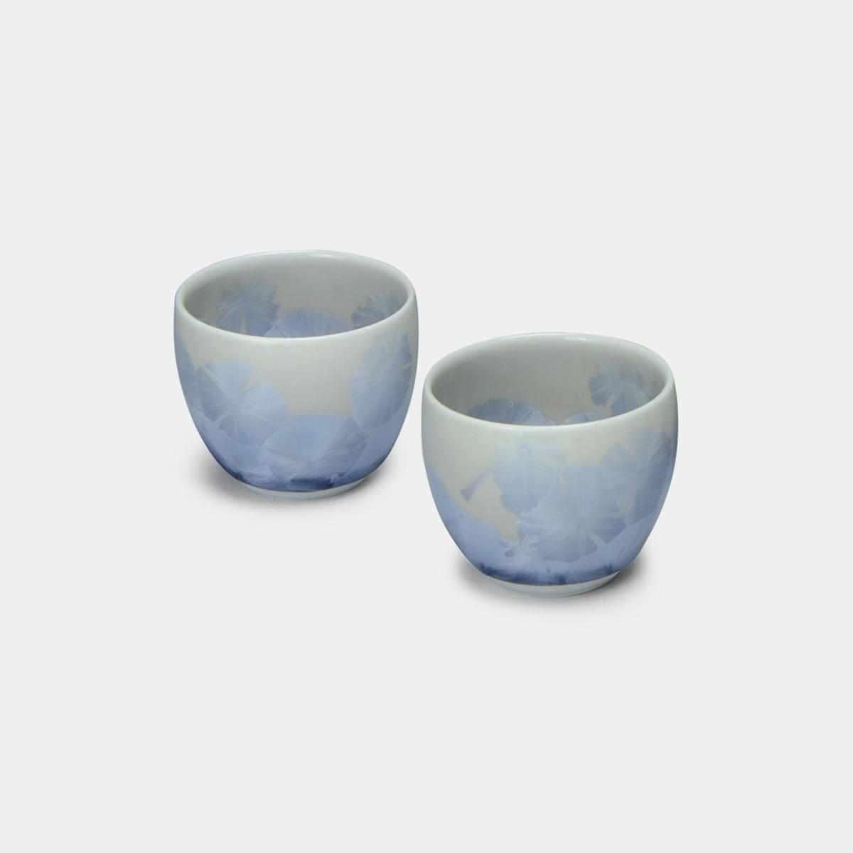 【ぐい吞】花結晶 (銀藤) 丸ぐい呑み | 京焼-清水焼 | 陶葊