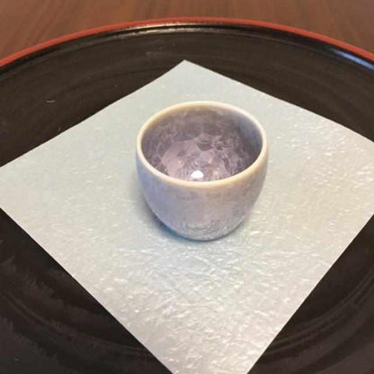 【ぐい吞】花結晶 (銀藤) 丸ぐい呑み | 京焼-清水焼 | 陶葊