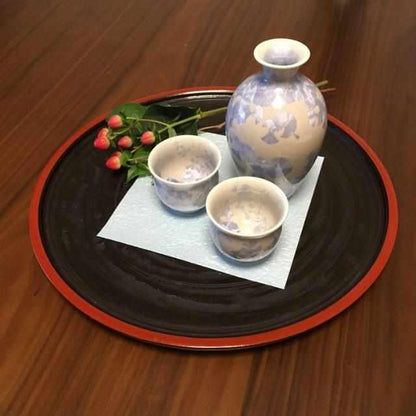 【酒器3点セット】花結晶 (銀藤) 徳利&ぐい吞 | 京焼-清水焼 | 陶葊