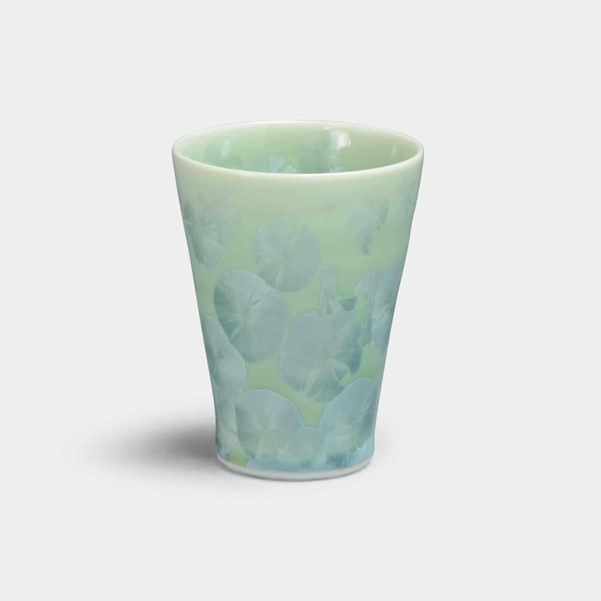 【小カップ】花結晶 (緑) | 京焼-清水焼 | 陶葊