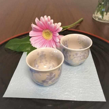 【酒器3点セット】花結晶 (銀藤) 徳利&ぐい吞 | 京焼-清水焼 | 陶葊