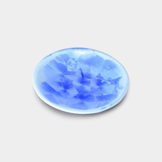 【三寸皿】花結晶 (青) | 京焼-清水焼 | 陶葊