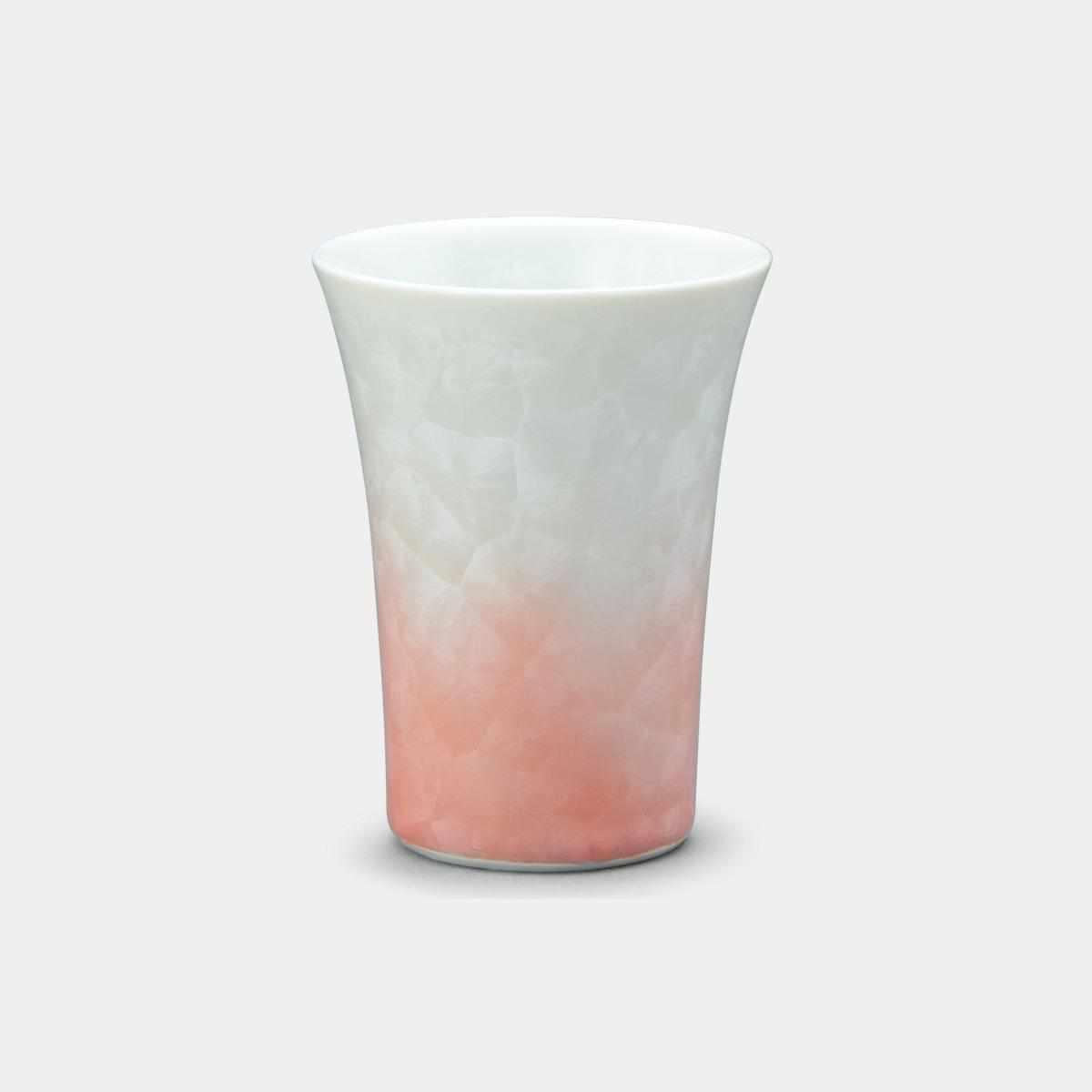 【フリーカップ】花結晶 (白地赤) | 京焼-清水焼 | 陶葊