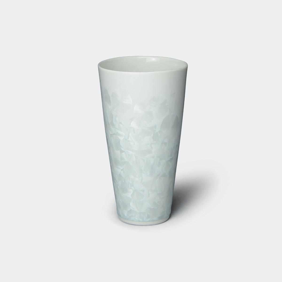 【ビールタンブラー】花結晶 (白) | 京焼-清水焼 | 陶葊