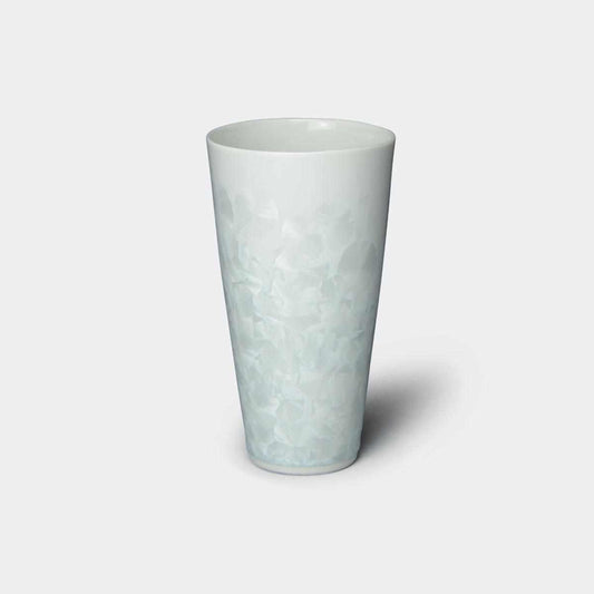 【ビールタンブラー】花結晶 (白) | 京焼-清水焼 | 陶葊